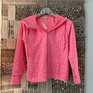 🩷 JCrew NWT hot pink space dye zip activewear jacket sz S 🩷